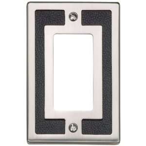   Black Leather and Brushed Nickel Rocker Wall Plate: Home Improvement