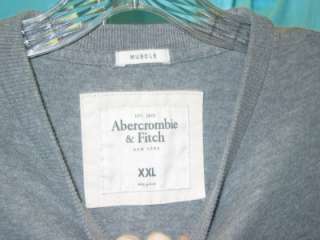 MENS ABERCROMBIE FITCH GRAY COTTON SS MUSCLE SHIRT XXL  