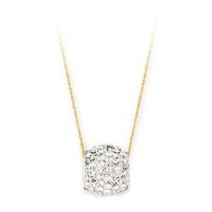   14K Yellow Gold 5R Crystal Barrel Pendant CleverEve Jewelry