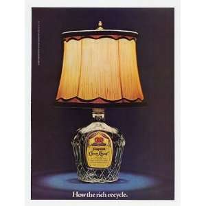  1977 Crown Royal Whisky Bottle Lamp How the Rich Recycle 