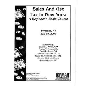 Tax A Beginners Basic Course in New York CPA Edward L. Arcara, CPA 