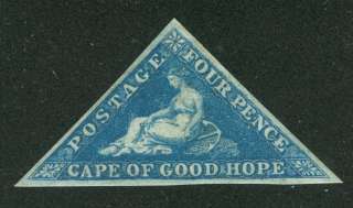 Cape Of Good Hope 1853 4p BLUE, SG#4a, MVLH US$2,240  