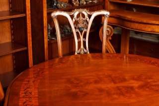   Dining Table Set Chippendale Chairs Suite Mahogany Furniture  