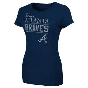 Atlanta Braves Womens Navy True Fan Heathered T Shirt