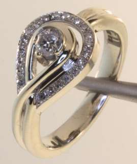 10k white gold .35cttw womens diamond cluster ring 4.8g vintage ladies 