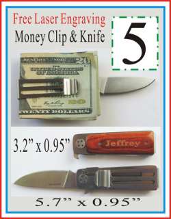   Personalized Knife & Money Clip Wedding Groomsman Gifts Free Engraving