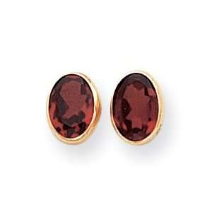  14k Oval Garnet Earrings Jewelry