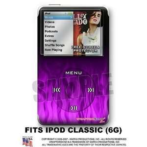  iPod Classic Skin   Fire Flames Purple WraptorSkinz TM Kit 