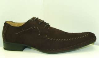 Italian Style Mens Brown Suede Dress Shoes Sz 7.5 11  
