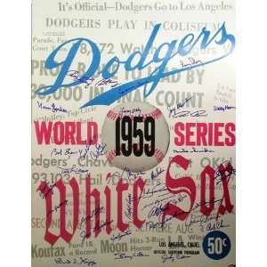 1959 World Series Los Angeles Dodgers Team Signed Poster  