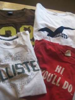 Lot of 8 HOLLISTER & AEROPOSTALE s/s mens t shirts S  