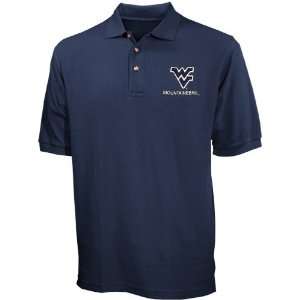  NCAA West Virginia Mountaineers Navy Blue School Logo Polo 