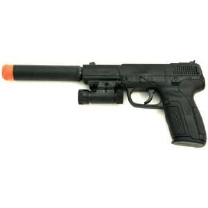   Spring Pistol 15 Rnd Clip, Light, Silencer Airsoft Gun Toys & Games