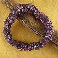 Stainless Steel Purple Pinwheel Amethyst Wrap Bracelet (Thailand 