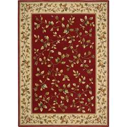Machine made Red Modern Living Rug (53 x 75)  Overstock