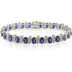   Created Sapphire and Diamond Accent Tennis Bracelet  Overstock