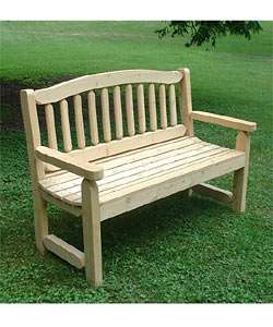 Adirondack Cedar Park and Garden Wooden Bench  Overstock