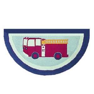 Patch Magic Half Circle Fire Truck Fire Place Rug , 36 Inch:  