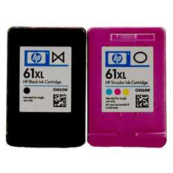 HP 61XL Black and Color Ink Cartridges (Pack of 2)  