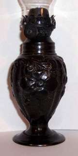 Black Iron ~POPPY~ Miniature Oil/Kerosene Lamp w/Chimny  
