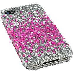 Pink Splash Rhinestone Case for Apple iPhone 4  Overstock