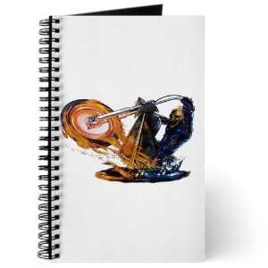   ) with Flaming Skeleton Skull Riding Flaming Motorcycle Bike on Cover