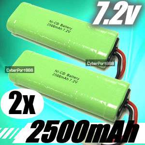 2x 7.2V NiCD 2500mAh Recharge Battery Pack For RC Car  