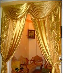 curtain Gold drapes tassel hand made egyptian Furnishing beautiful 