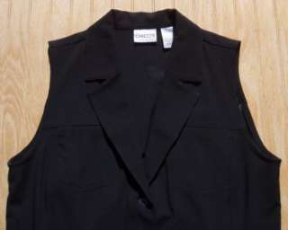 Misses Boutique CHICOS Black Fitted Jacket Vest Sz 1  