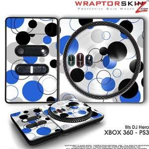 DJ Hero Skin Lots Of Dots Blue on White fit XBOX 360 and PS3 (DJ HERO 