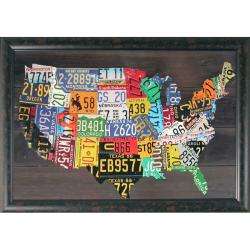 Foster, USA Map Hand embellished Framed Wall Art  Overstock