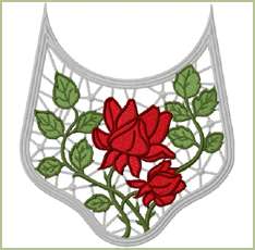 Rose Lace Purse machine embroidery designs 5x7 hoop  