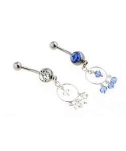 Surgical Steel Exotic Hoop Barbell Belly Ring  