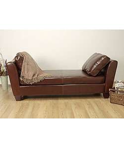 Paris Dark Brown Leather Bench/Daybed  Overstock