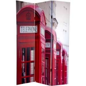   London Canvas Room Divider   Big Ben/Phone Booths
