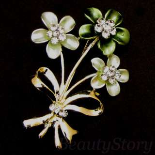   Item FREE SHIPPING rhinestone crystal flower brooch pin bouquet  