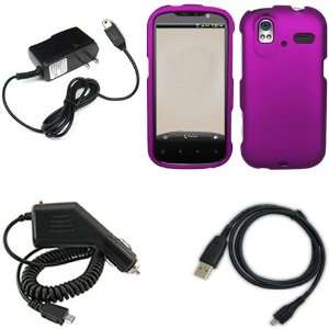 iFase Brand HTC Amaze 4G Combo Rubber Purple Protective 