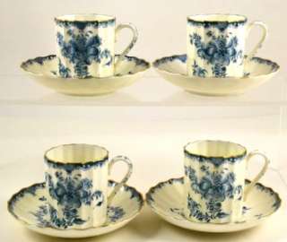     MANSFIELD  4 COFFEE CANS / DEMITASSE CUPS & MATCHINGS SAUCERS