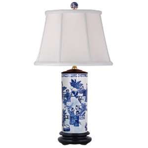  Blue and White Porcelain Canister Jar Table Lamp