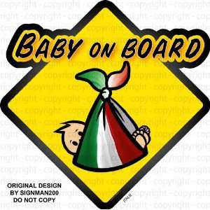  Italy Baby on Board Country Flag Decal Sign Custom Made 