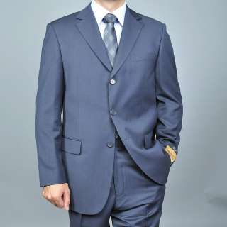 Bertolini Mens Grey 3 button Wool/ Silk Blend Suit  