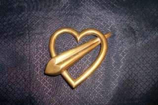 Jan Michaels Brass Heart Pin Brooch San Francisco  