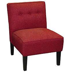 Westport Deep Red Boucle Armless Button Tufted Chair  