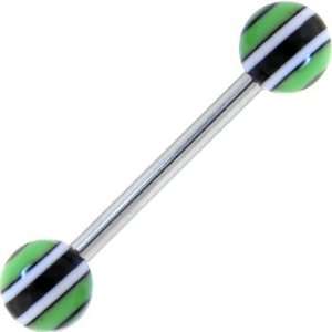  Polo Stripe Acrylic Barbell Tongue Ring Jewelry