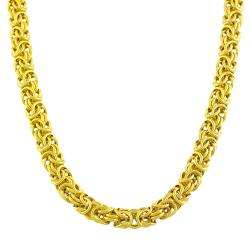  18k Gold over Silver 18 inch Byzantine Necklace  