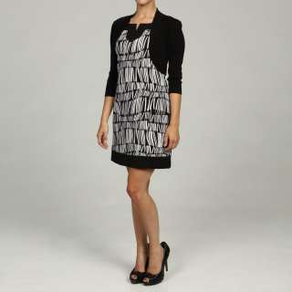 Jessica Howard Womens Petite 2 Piece Black/Ivory Dress  Overstock 