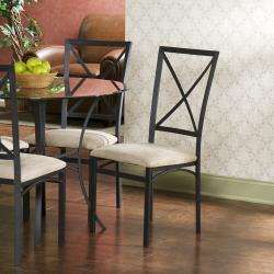   Glass Dining Table and 4 piece Black Chair Set  Overstock