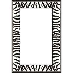   Collection Zebra Border Black/ White Rug (4 x 6)  Overstock