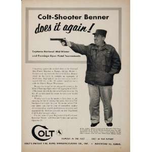   Ad Colt Huelet L. Benner West Point Pistol Team   Original Print Ad
