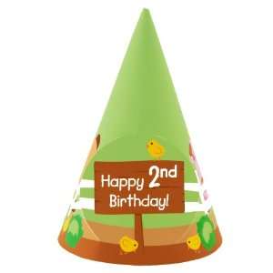    Barnyard 2nd Birthday Cone Hats (8) Party Supplies: Toys & Games